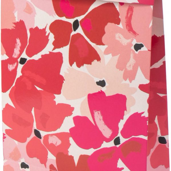 Sacola presenteável com aba – Flores de Vermelho