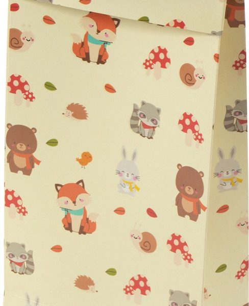 Sacola presenteável com aba – Bichinhos da floresta