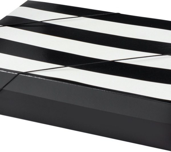 Caixa Tampa e Fundo – Listras Black and White