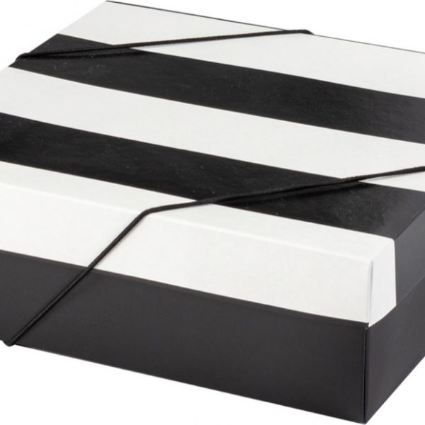 Caixa Tampa e Fundo – Listras Black and White