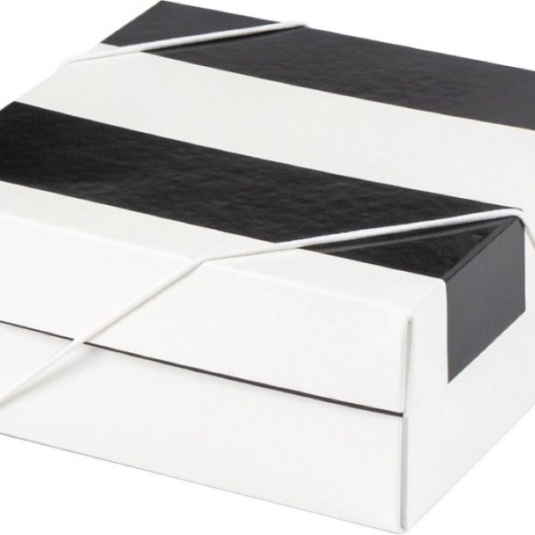 Caixa Tampa e Fundo – Listras Black and White