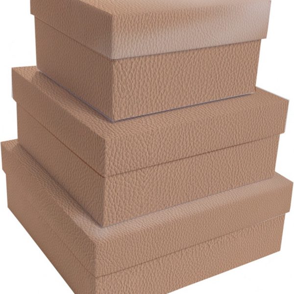 Kit Caixas Rígidas – Quadrado – Couro