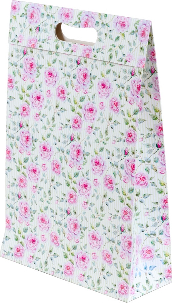Sacola presenteável com aba – M – Floral Rose