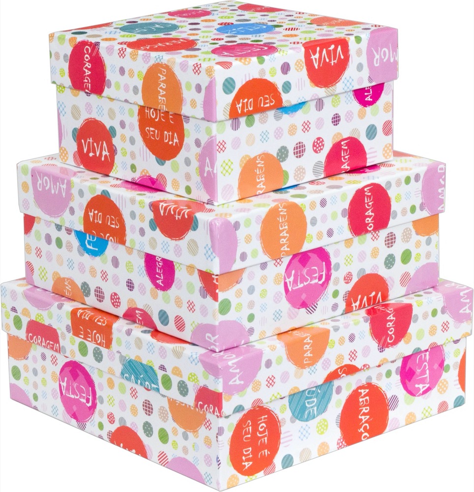 Kit Caixas Rígidas – Quadrado – Comemorar