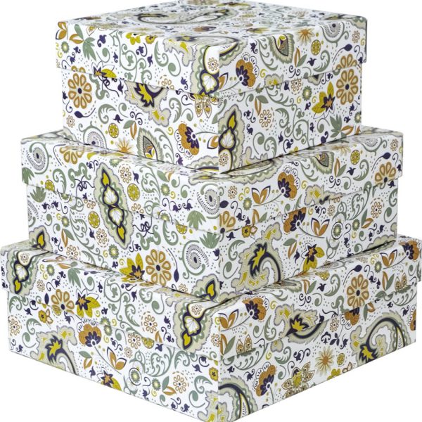 Kit Caixas Rígidas – Quadrado – Floral Rústico
