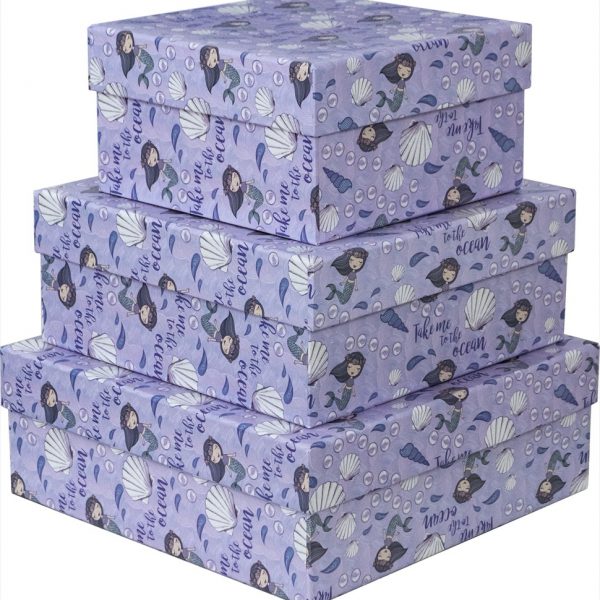 Kit Caixas Rígidas – Quadrado – Sereia Marina