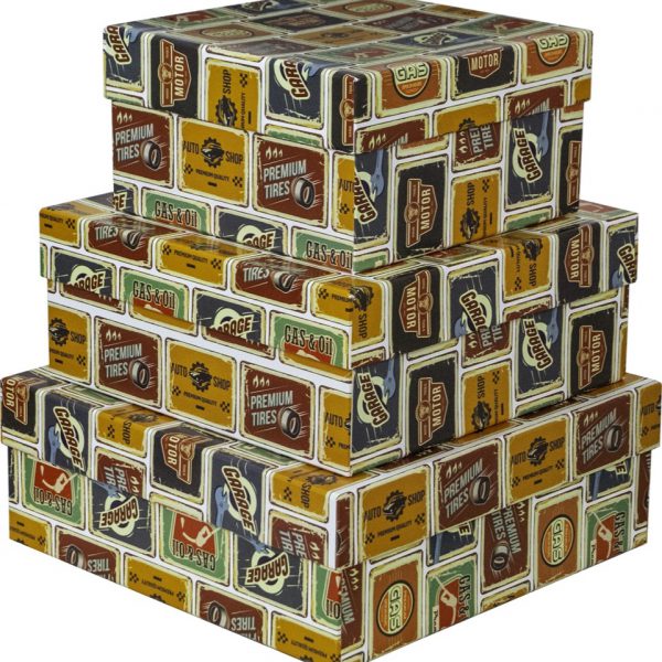 Kit Caixas Rígidas – Quadrado – Placa Vintage