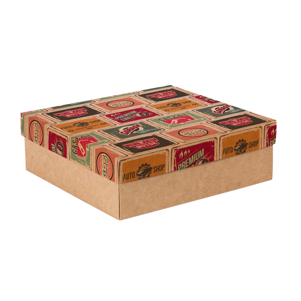 Premium Kraft – Placas Vintage – Caixa tampa e fundo