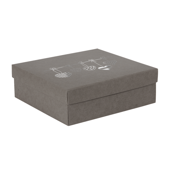 Premium Kraft – Cinza Coração – Caixa tampa e fundo