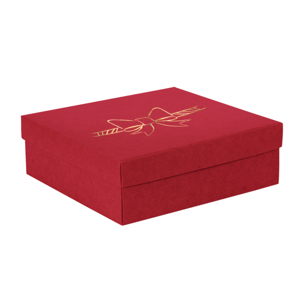 Premium Kraft – Vermelho Laço – Caixa tampa e fundo
