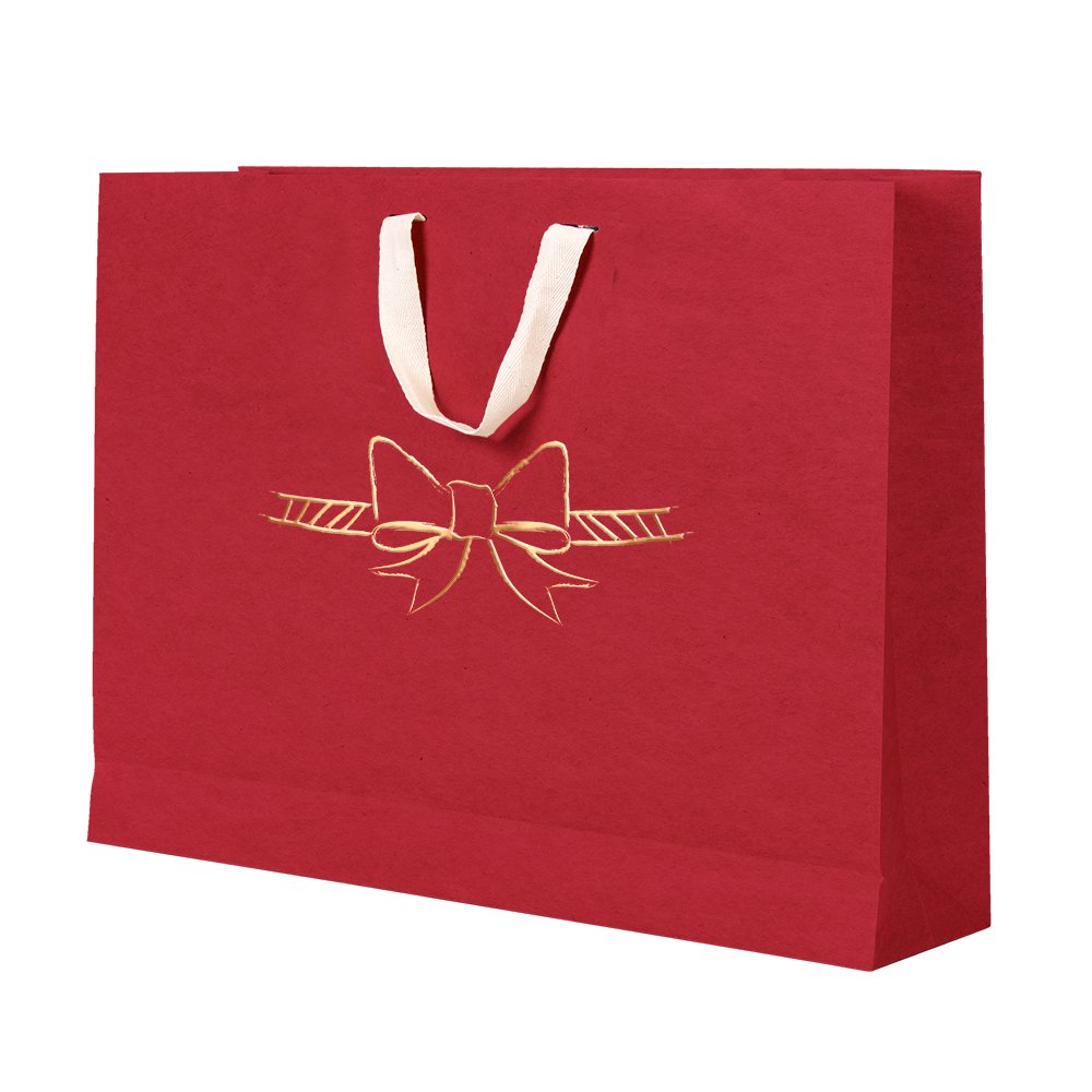 Premium Kraft – Vermelho Laço – Sacola com alça algodão – G
