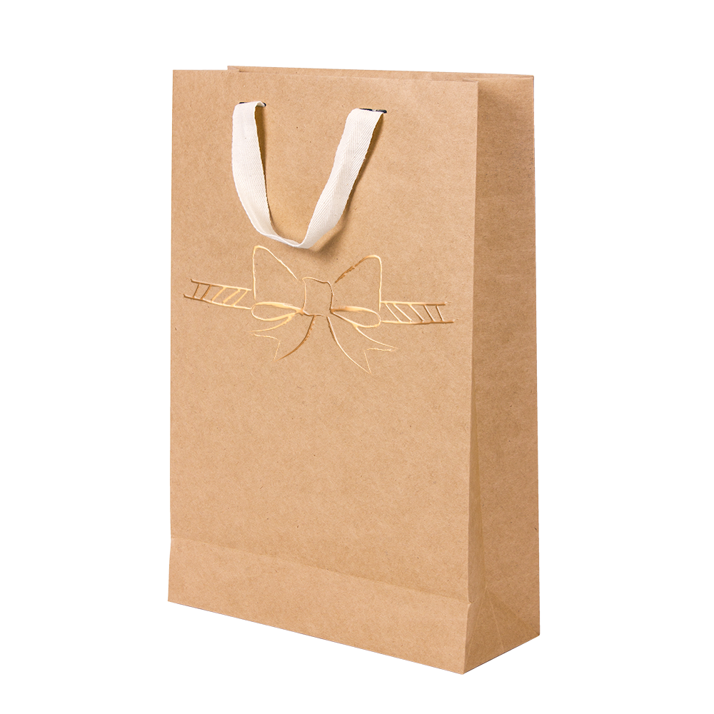 Premium Kraft – Natural Laço – Sacola com alça algodão – M