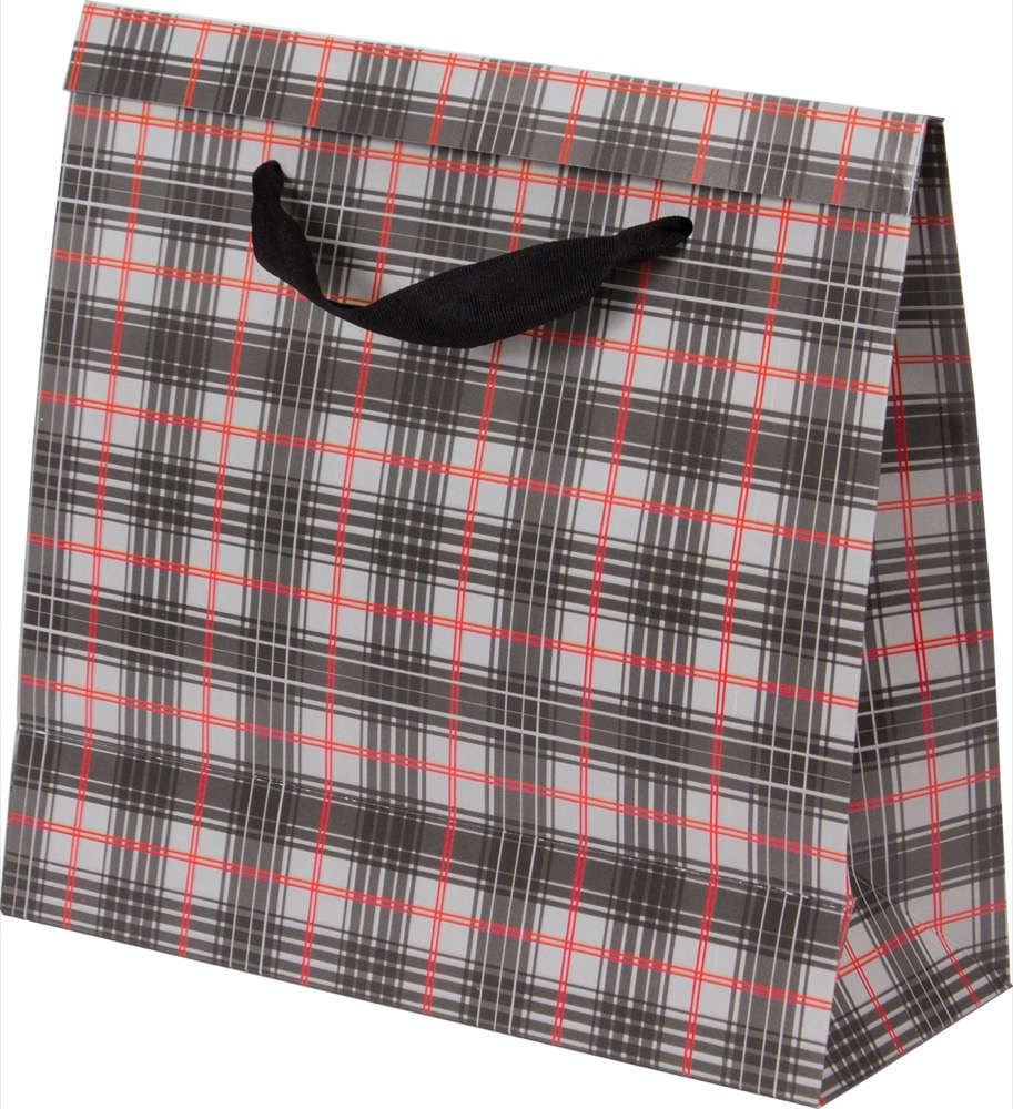 Basic Bag – P – Xadrez Cinza e Vermelho
