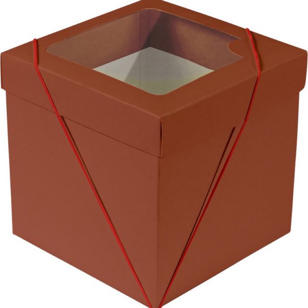Caixa com visor – P Cubo – Vermelho