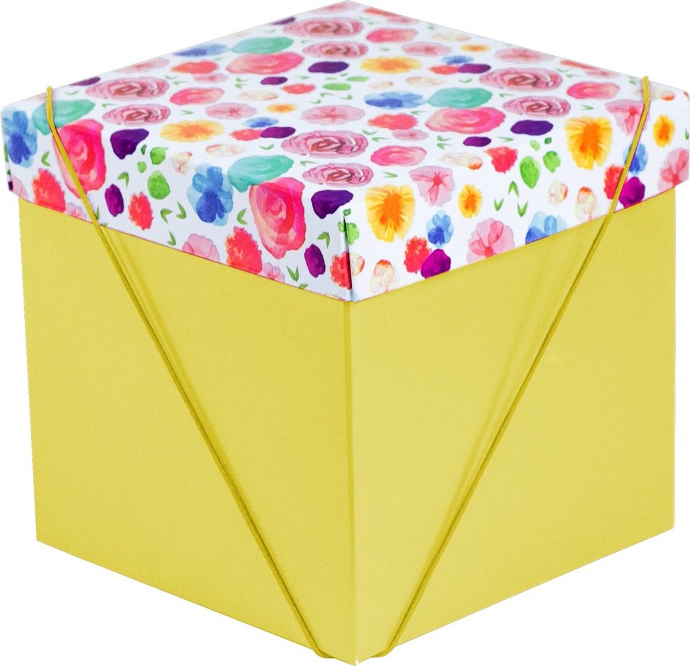 Caixa – Cubo – Flores Aquarela