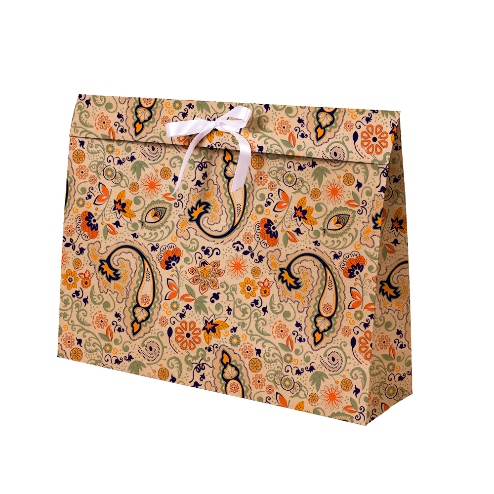 Premium Kraft – Floral Rústico – Sacola envelope com alça – G