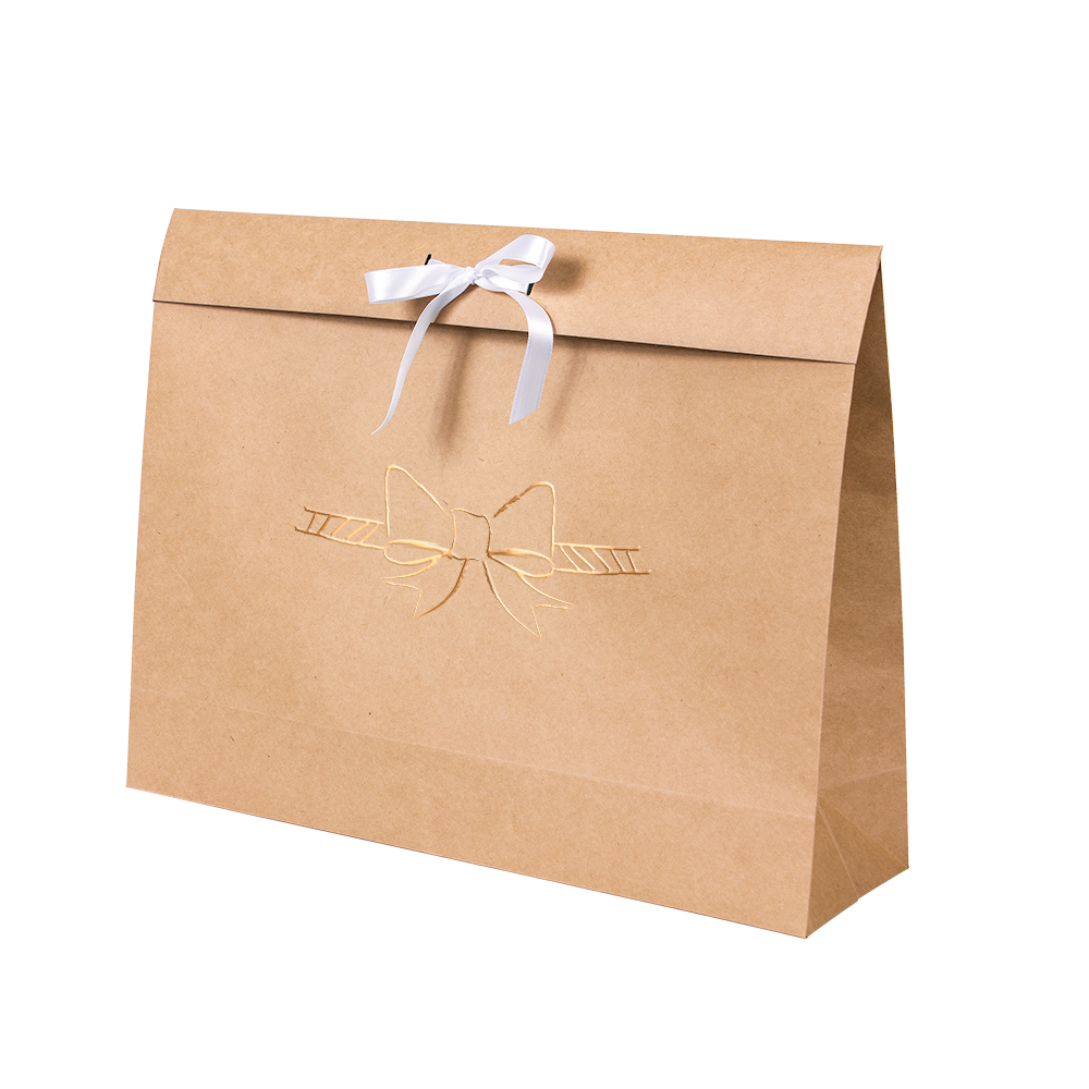 Premium Kraft – Natural Laço – Sacola envelope com alça – G