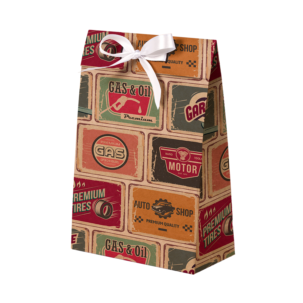 Premium Kraft – Placas Vintage – Sacola envelope com alça – P