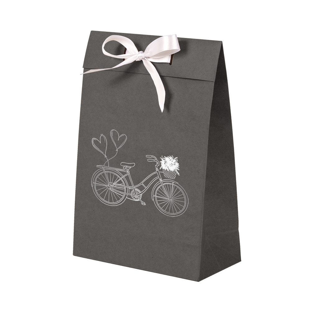 Premium Kraft – Cinza Bicicleta – Sacola envelope com alça – P