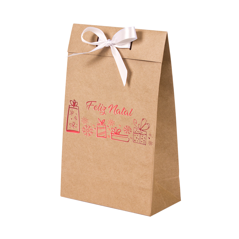 Premium Kraft – Natural Natal – Sacola envelope com alça – PP