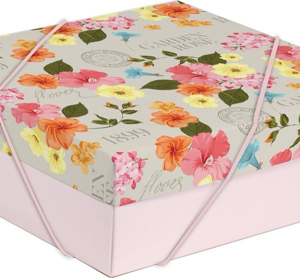 Caixa Tampa e Fundo – Flores Retrô