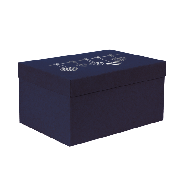 Premium Kraft – Azul Coração – Caixa T/F montável semirrígida