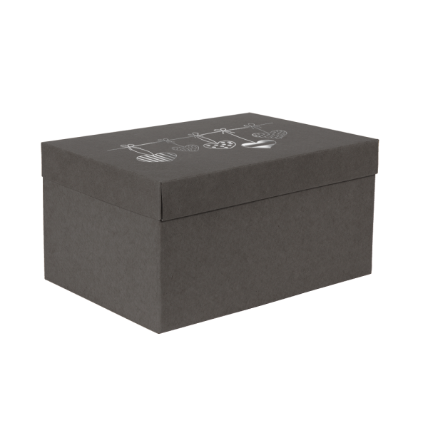 Premium Kraft – Cinza Coração – Caixa T/F montável semirrígida