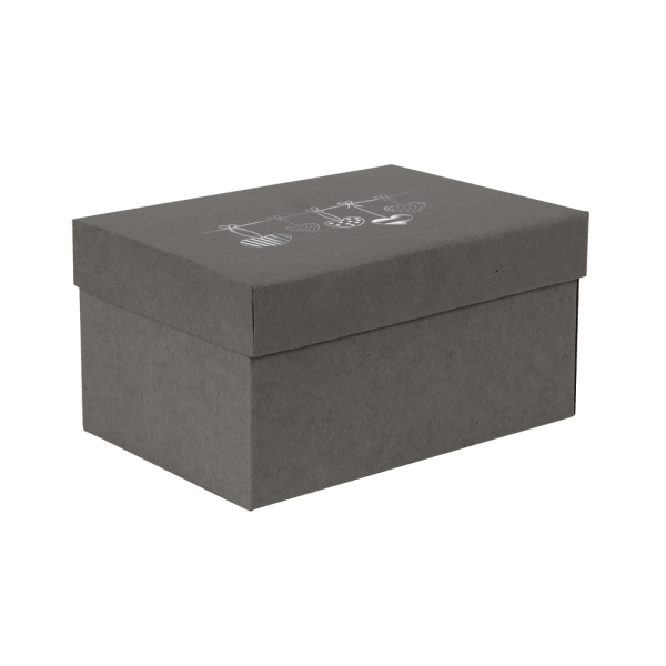 Premium Kraft – Cinza Coração – Caixa T/F montável semirrígida