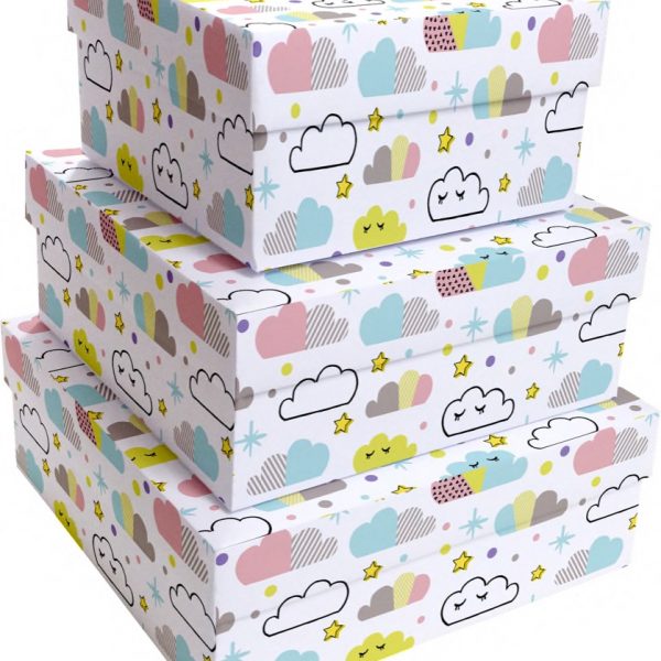 Kit Caixas Rígidas – Quadrado – Nuvem