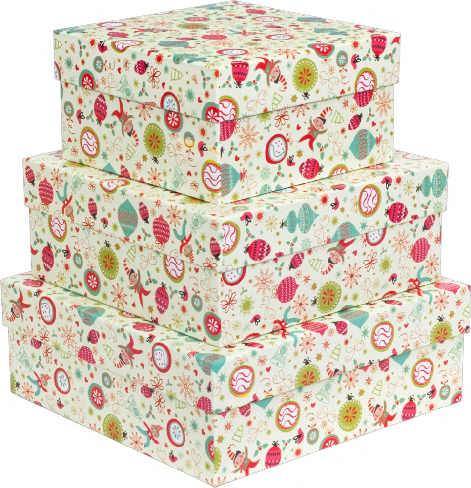 Kit Caixas Rígidas – Quadrado – Natal Encanto
