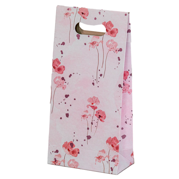 Sacola presenteável  com Aba – Flores de Papoula