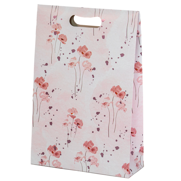 Sacola presenteável com Aba – Flores de Papoula